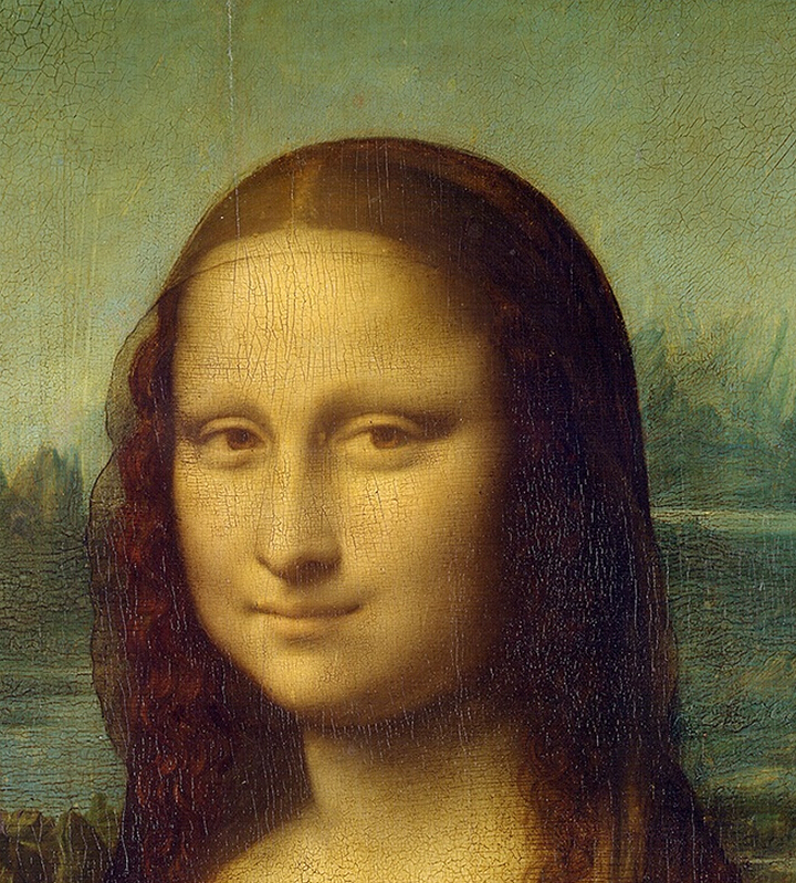 达芬奇作品《蒙娜丽莎》高清脸部细节大图