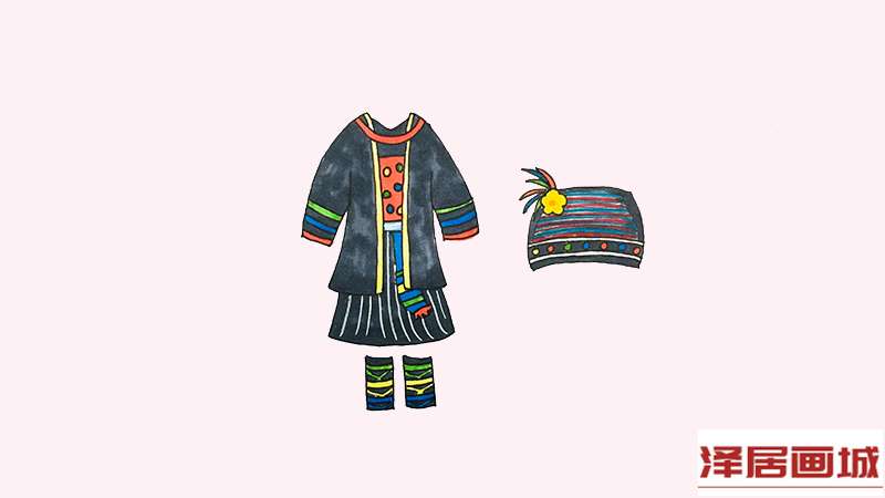 哈尼族服饰简笔画.jpg