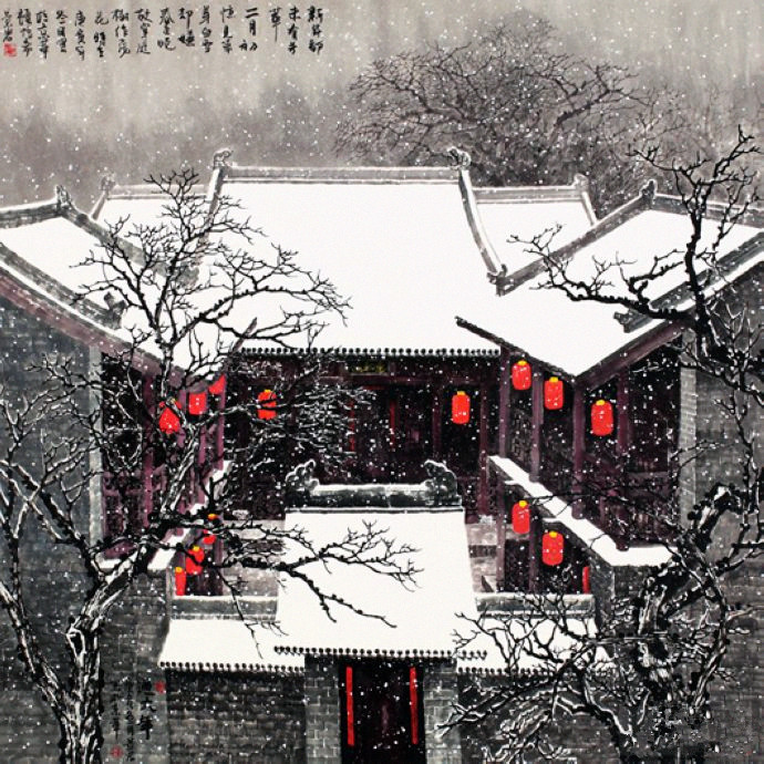 农村水墨画
