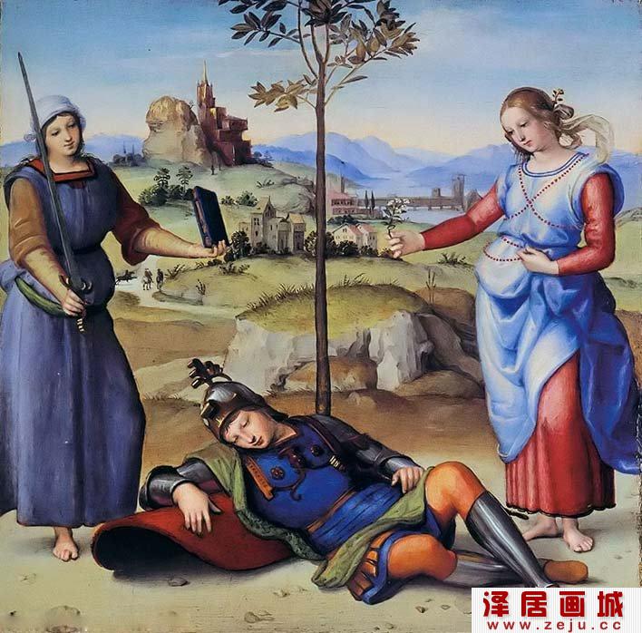 拉斐尔《寓言/骑士之梦/西庇阿的梦想》