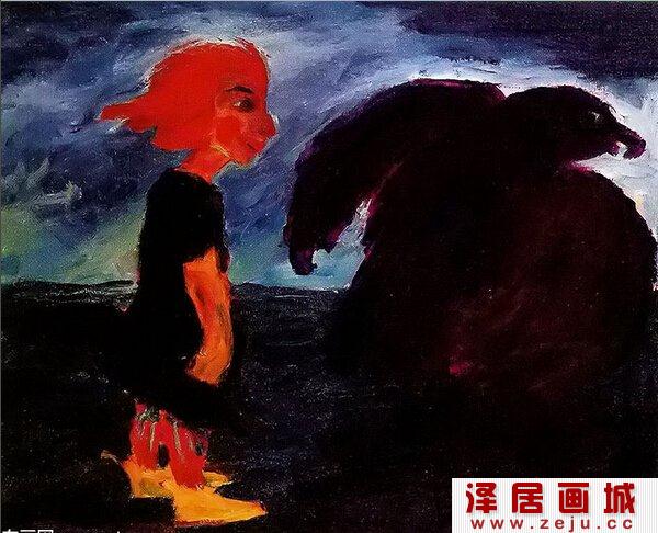 child and large birds