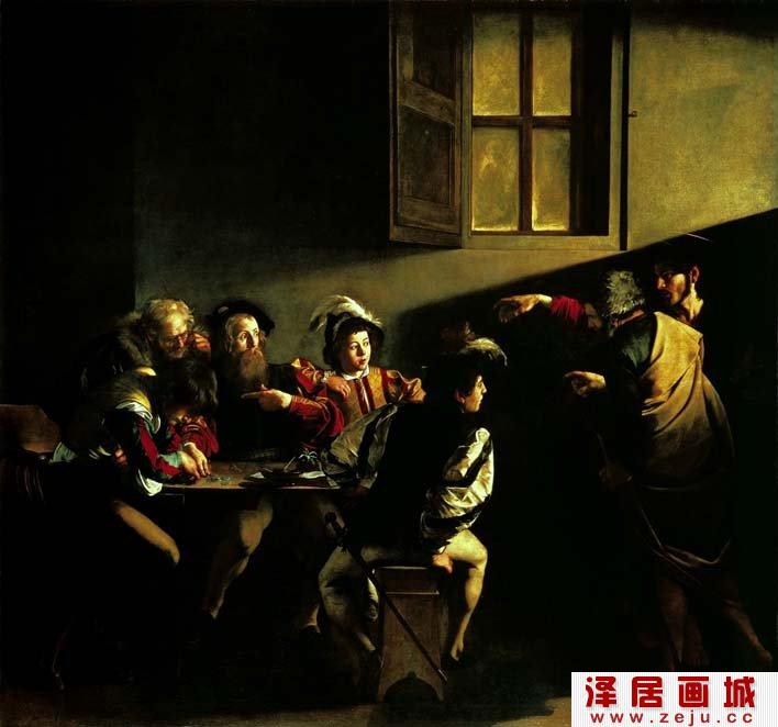 卡拉瓦乔《召唤使徒马太》油画人物欣赏