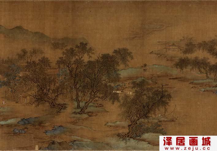 宋代赵令穰《山水人物图》长卷第二段