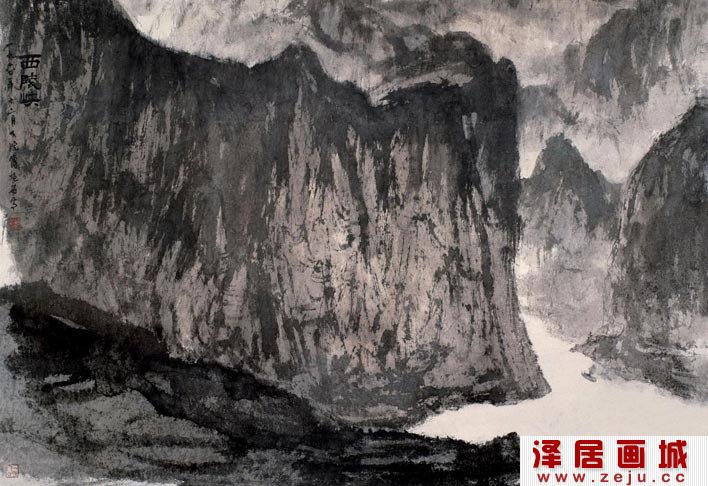 傅抱石《西陵峡》_描绘西陵峡风景山水画作品