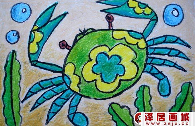 幼儿动物油画棒绘画作品03