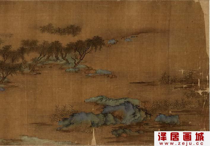 宋代赵令穰《山水人物图》长卷第一段