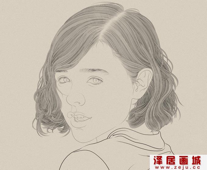 工笔人物画，白描人物画