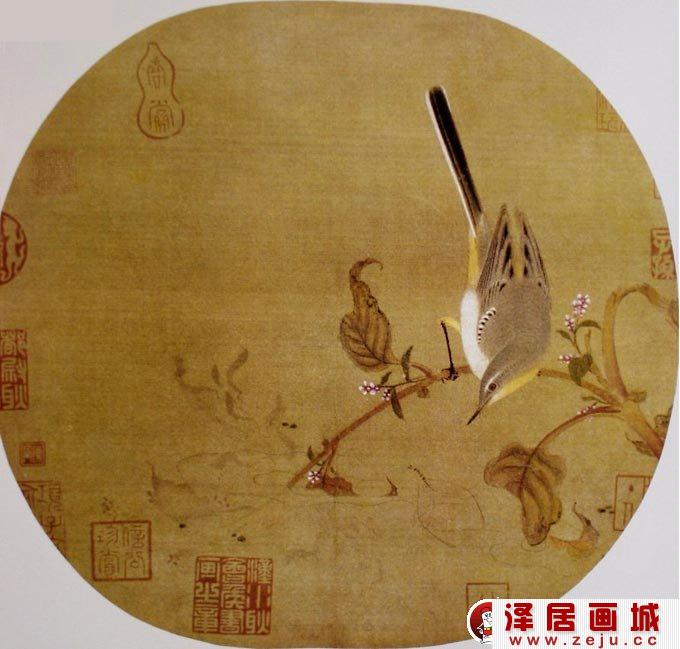 红寥水禽图_宋代徐崇矩纨扇花鸟画作品