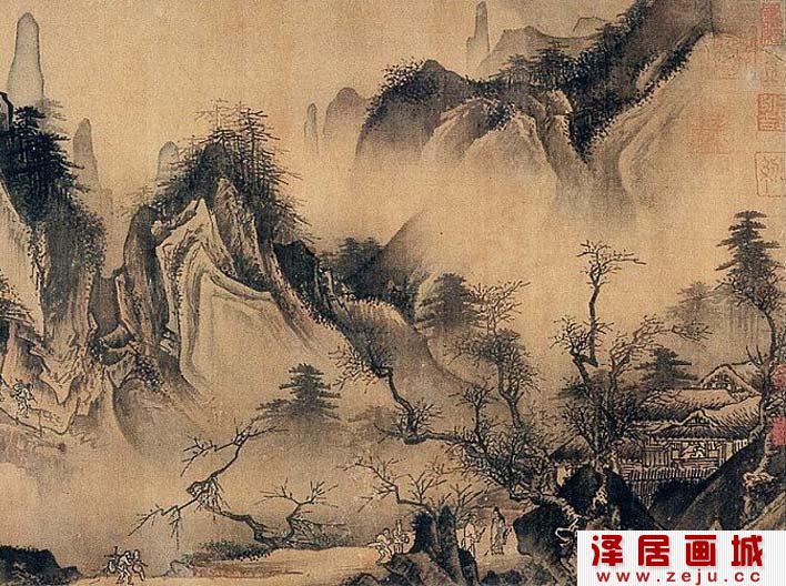 马远《溪山无尽图》全卷第一段高清大图欣赏