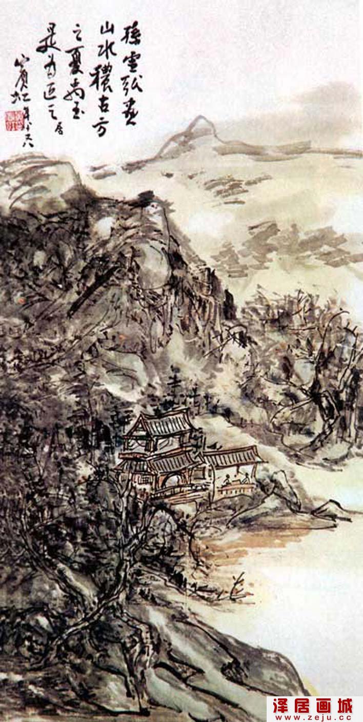 黄宾虹《拟孙雪居笔意》_黄宾虹晚年山水佳作高清大图