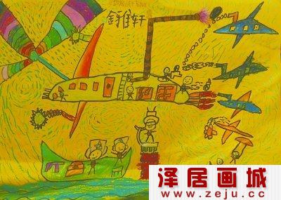 儿童画《多功能战斗飞机》