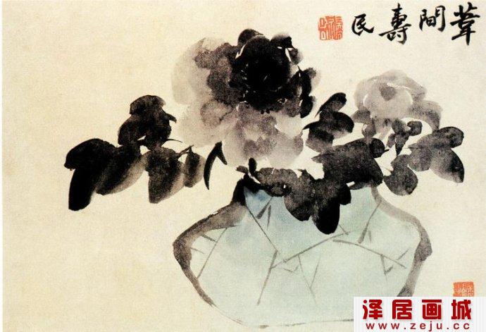 水墨牡丹图