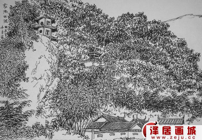 风景钢笔画图片:手绘钢笔画写生及速写作品（1）
