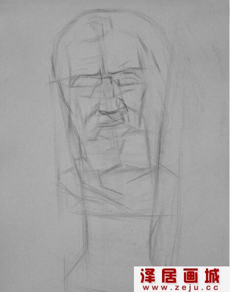 米开朗琪罗石膏像素描作品教程详解