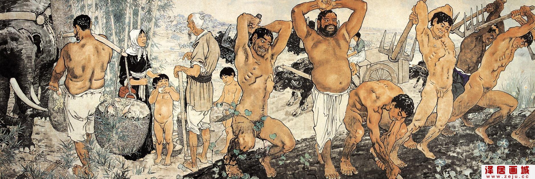 徐悲鸿著名油画《愚公移山图》