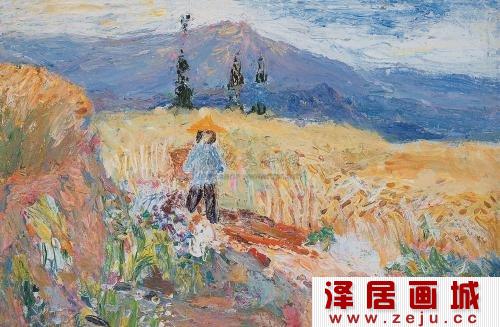 王流秋油画牧羊归来