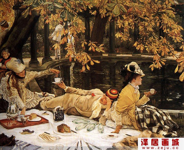 新古典主义女性油画：野餐