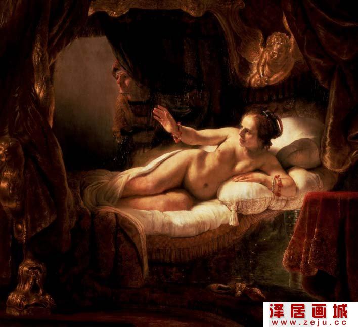 伦勃朗《达娜厄》_希腊神话人体油画艺术作品赏析