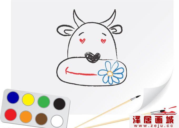 调色盘,画笔,画画图片两幅