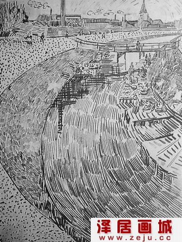 梵高风景素描作品欣赏