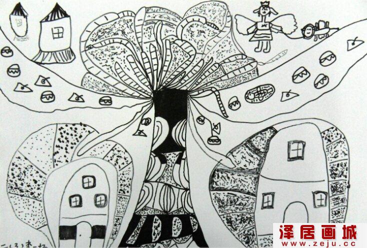 神奇的大树线描画 