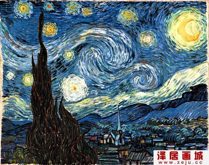 梵高《星空》_梵高最著名油画风景作品高清图文赏析