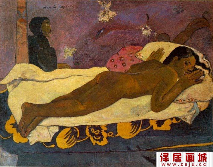 高更《游魂/精灵在注视》_高更最优秀人体油画作品之一