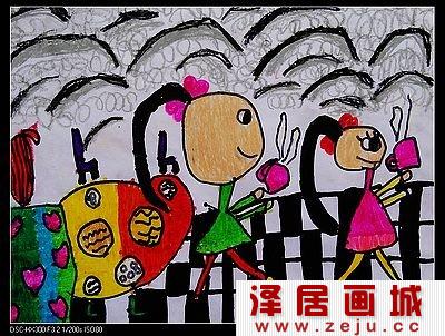 雾霾儿童画