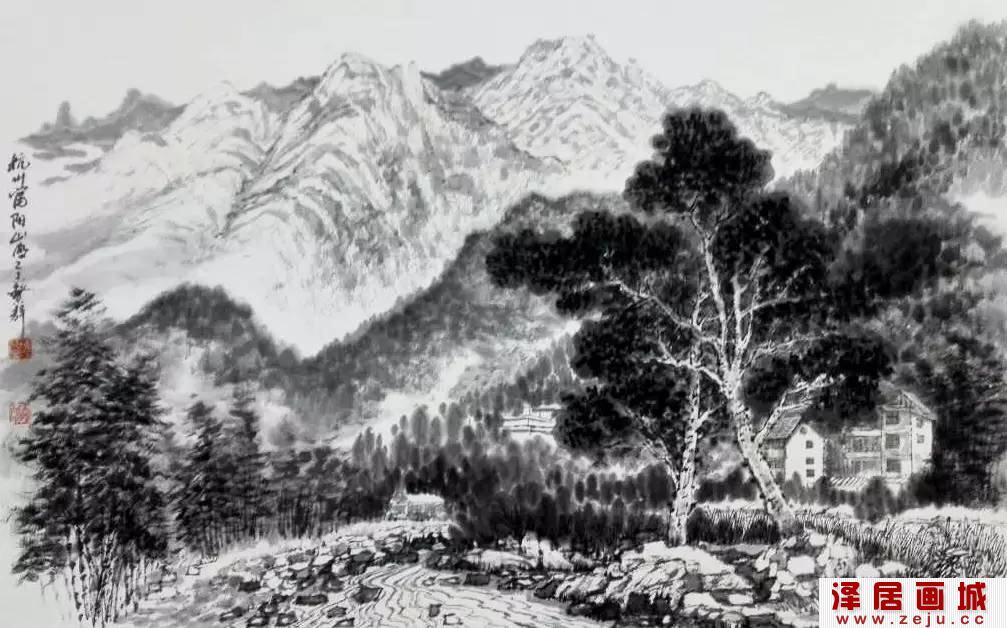 孟繁静水墨画作品