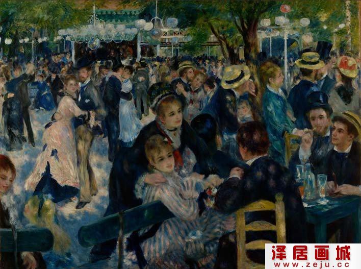 雷诺阿《红磨坊街的舞会》印象主义风俗画