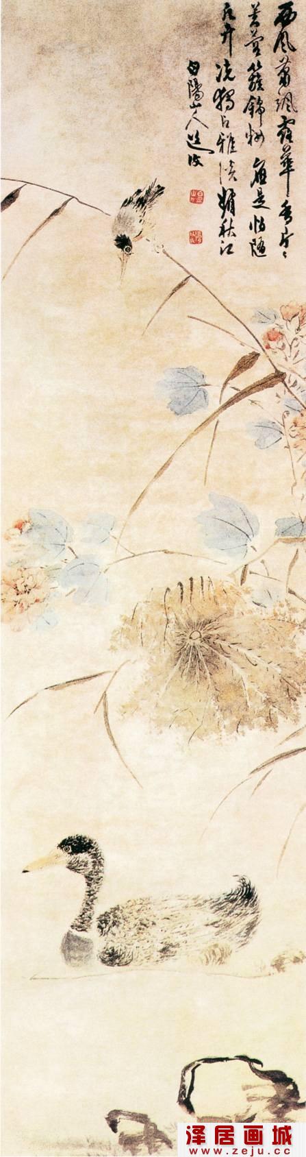陈淳花鸟画：秋江清光图
