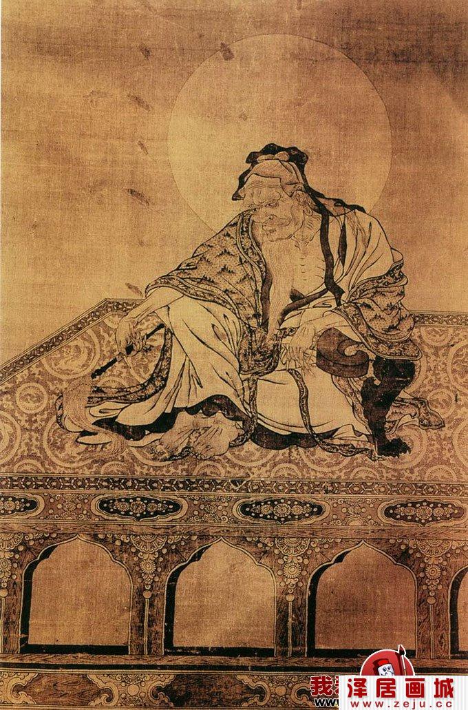 宋代《维摩诘像》-工笔神话人物白描作品
