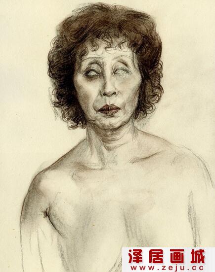 于小冬人物人体素描作品