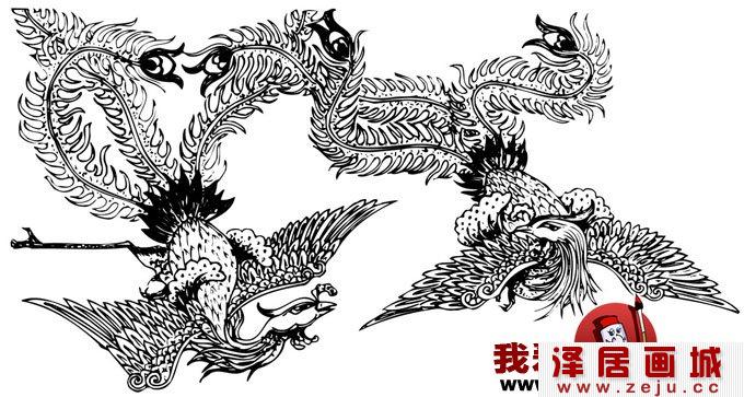 什么是凤凰,关于凤凰的白描绘画图片组图