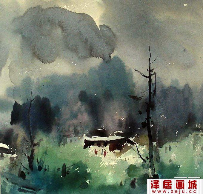 画水彩画时对水份的掌握