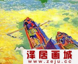 安德烈油画两艘驳船