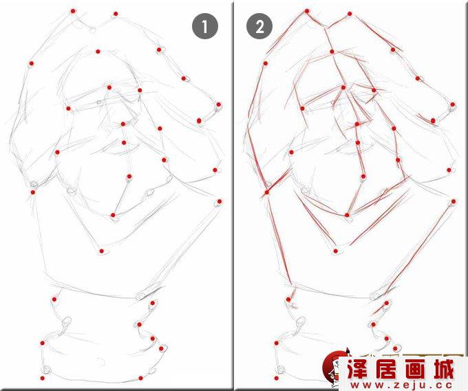 马赛石膏像素描写生教程