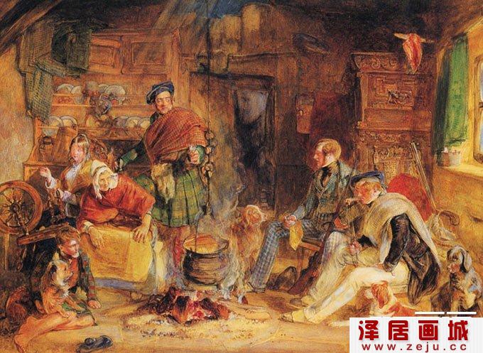 约翰·弗里德瑞克·莱维斯人物水彩画名作欣赏