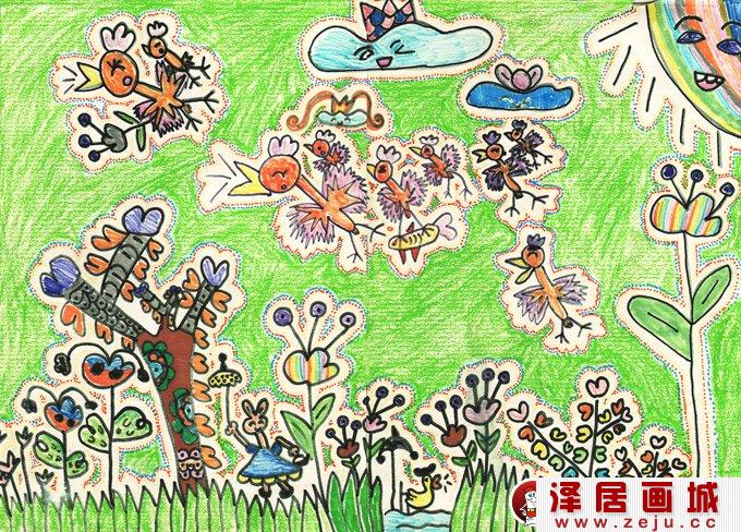 动物卡通画：快乐的节日--金鹰杯儿童画大赛参赛作品