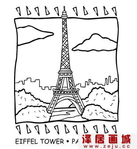 埃菲尔铁塔简笔画