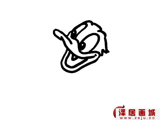 简笔画唐老鸭的画法步骤二