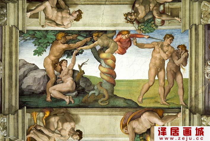 米开朗基罗《逐出伊甸园/原罪·逐出乐园》