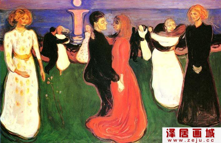 蒙克《生命之舞》蒙克油画人物群像作品高清大图