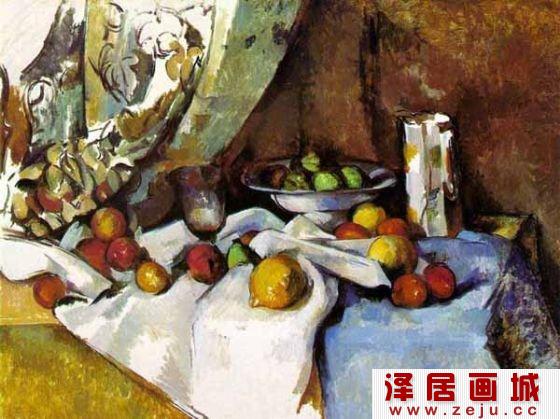 塞尚油画：静物