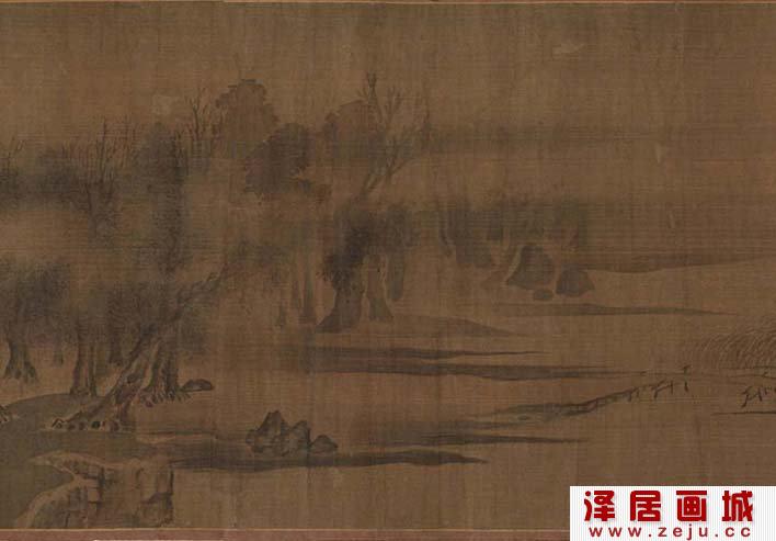 宋代赵令穰山水画《江村秋晓图》卷第二段