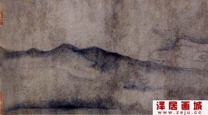 宋代米友仁水墨山水画《潇湘奇观图》第二段高清大图欣赏