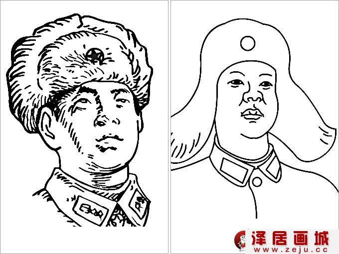 雷锋画像简笔画，雷锋头像简笔画图片