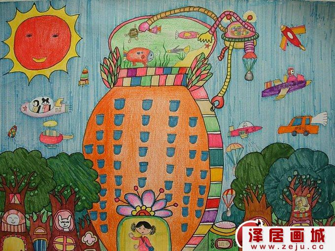 关于环保的画，低碳环保儿童画优秀作品图片欣赏（7）