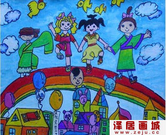 元旦节快乐儿童画