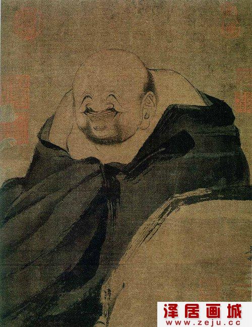 梁楷人物画《布袋和尚图》